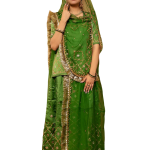 Forest Green Sikhiya Work Rajputi Poshak Set (Unstitched) | Traditional Real Work, Bamber Satin | Jaipurio Ethnic Wear